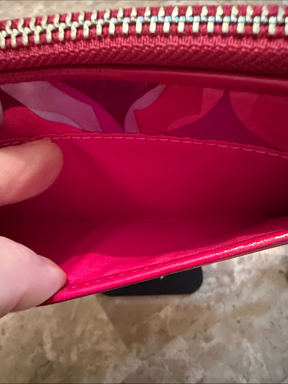 Coach NWOT Poppy Pink and Purple Signature C Large Wallet with Wristlet Strap - Picture 9 of 16